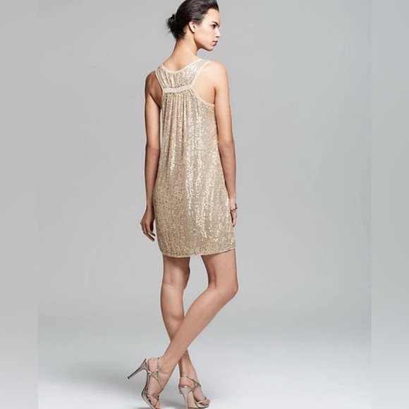 Diane von Furstenberg Pellina Gold Sequin Silk Dress | Size 12 | NWT - Picture 2 of 7